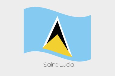3D sallayarak bayrak illüstrasyon Saint Lucia ülkenin