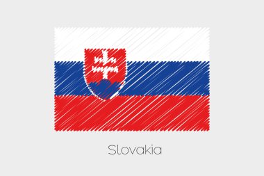 Slovakya'nın ülke karalanmış bayrağı çizimi