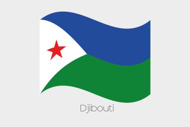 Cibuti ülke 3D izometrik bayrağı çizimi