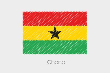 Gana ülke karalanmış bayrağı çizimi