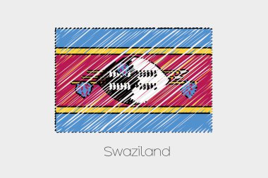 Svaziland ülke karalanmış bayrağı çizimi