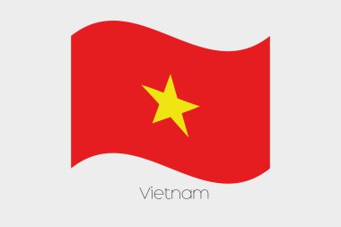 3D sallayarak bayrak illüstrasyon Vietnam ülkenin