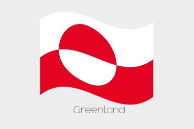 3D sallayarak bayrak illüstrasyon Grönland ülkenin