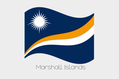 3D sallayarak bayrak illüstrasyon Marshall Adaları ülkenin