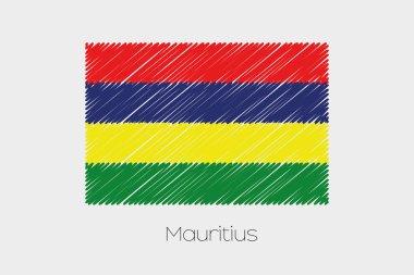 Mauritius ülke karalanmış bayrağı çizimi