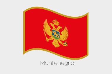 3D sallayarak bayrak illüstrasyon Karadağ ülkenin