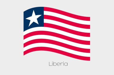 3D sallayarak bayrak illüstrasyon Liberya ülkenin