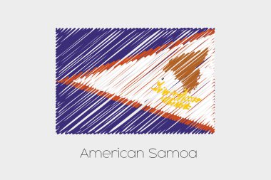 Amerikan Samoası ülke karalanmış bayrağı çizimi