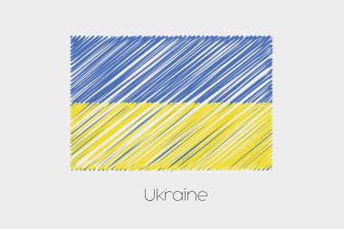 Ukrayna'nın ülke karalanmış bayrağı çizimi