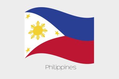 3D sallayarak bayrak illüstrasyon Filipinler ülkenin