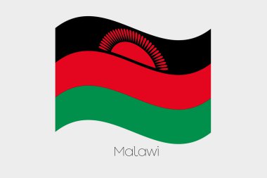 3D sallayarak bayrak illüstrasyon Malawi ülkenin