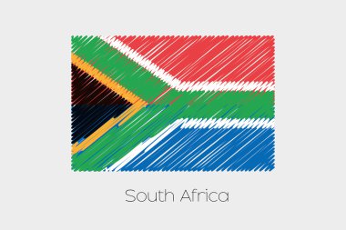 Güney Afrika ülkesi karalanmış bayrağı çizimi