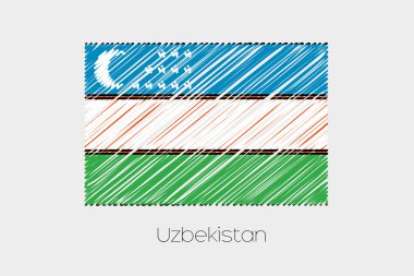 Özbekistan'ın ülke karalanmış bayrağı çizimi