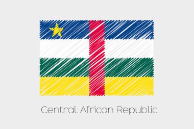 Merkezi Afrika Re ülke karalanmış bayrağı çizimi
