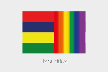 LGBT bayrak illüstrasyon Mauritius bayrağı ile