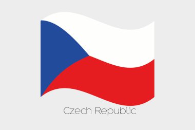 Çek Cumhuriyeti ülke 3D izometrik bayrağı çizimi