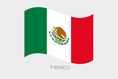 3D sallayarak bayrak çizimi ülke Meksika