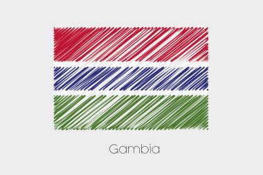 Gambiya ülke karalanmış bayrağı çizimi