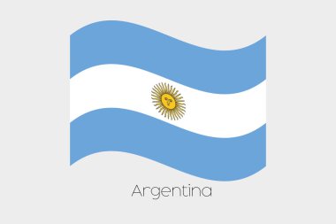 Arjantin ülkenin 3D izometrik bayrağı çizimi