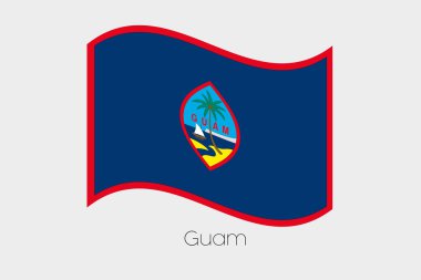 3D sallayarak bayrak illüstrasyon Guam ülkenin