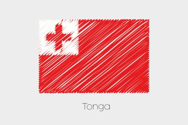 Tonga ülke karalanmış bayrağı çizimi