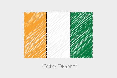 Fildişi Sahili ülke karalanmış bayrağı çizimi