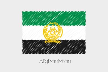 Afganistan'ın ülke karalanmış bayrağı çizimi