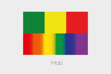 LGBT bayrak illüstrasyon Mali bayrağı ile