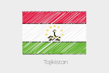 Tacikistan ülke karalanmış bayrağı çizimi