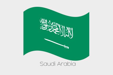 3D sallayarak bayrak illüstrasyon, Suudi Arabistan ülkenin