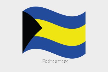 Bahamalar ülke 3D izometrik bayrağı çizimi
