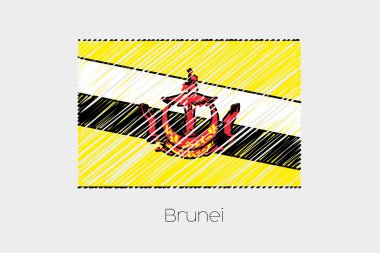 Brunei ülke karalanmış bayrağı çizimi