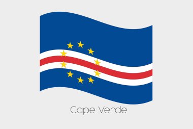 Cape Verde ülke 3D izometrik bayrağı çizimi