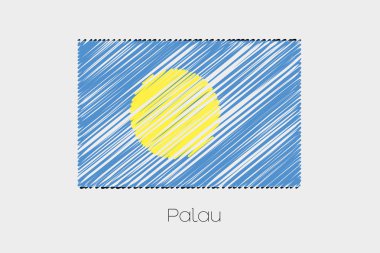 Palau ülke karalanmış bayrağı çizimi