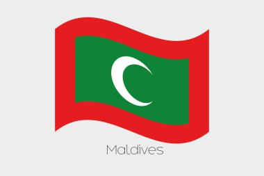 3D sallayarak bayrak çizimi ülke Maldivler
