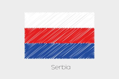 Sırbistan ülke karalanmış bayrağı çizimi