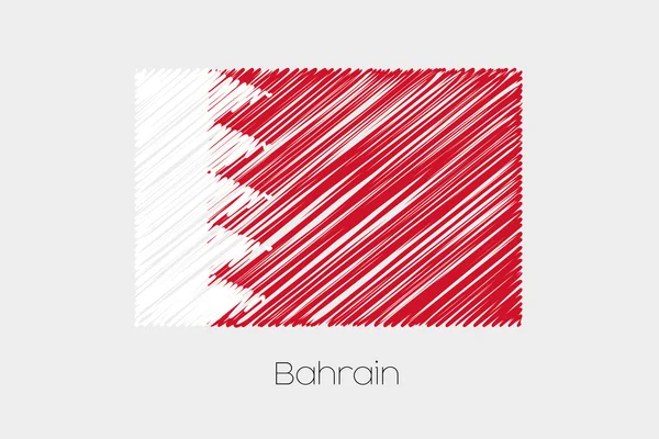 Scribbled vlag illustratie van het land van Bahrein (Bahrain) — Stockvector