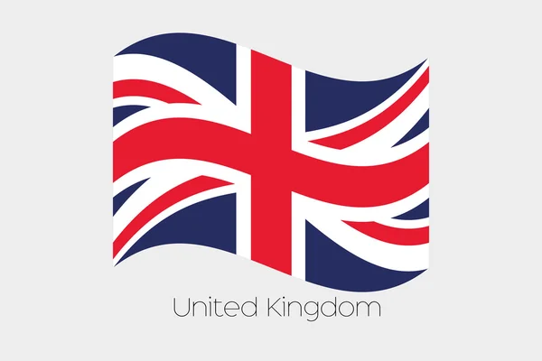 3D Waving Flag Illustration of the country of  United Kingdom — Stock Vector