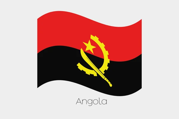 3D Izometrické obrázek vlajky v zemi Angola — Stockový vektor