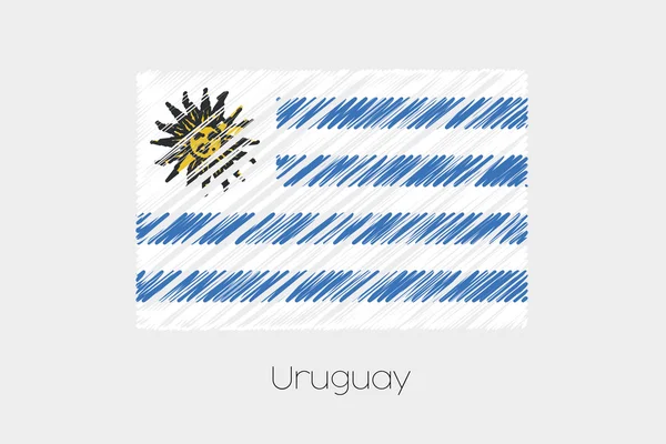 Nabazgrał flaga ilustracja kraju Urugwaju — Wektor stockowy