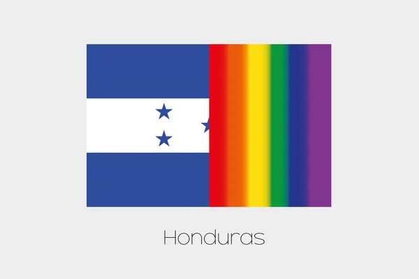 Lgbt flag illustration mit der Fahne von honduras — Stockvektor