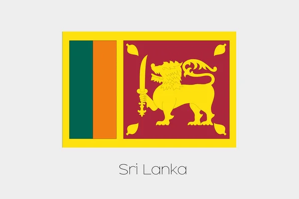 Ilustrace vlajky, s názvem země Srí Lanka — Stockový vektor