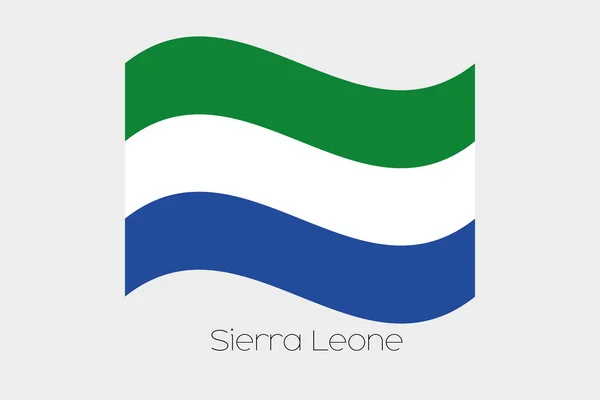 Sierraleone의 국가의 3d 흔들며 깃발 그림 — 스톡 벡터
