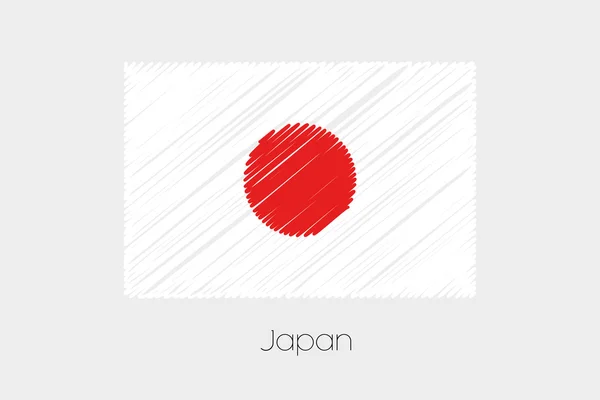 Scribbled Flag Illustration of the country of Japan — Stock Vector