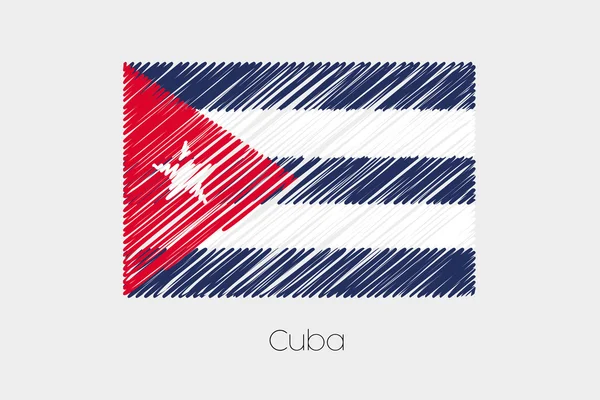 Bandera Escribida Ilustración del país de Cuba — Vector de stock