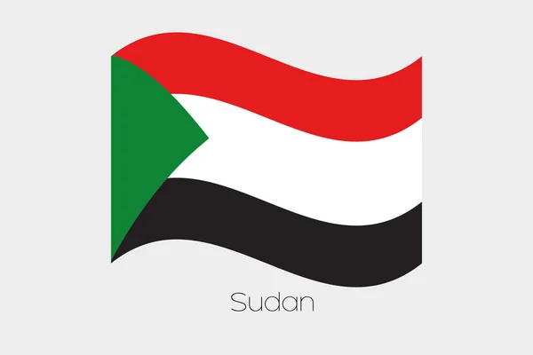 3D zwaaien vlag illustratie van het land van Soedan — Stockvector