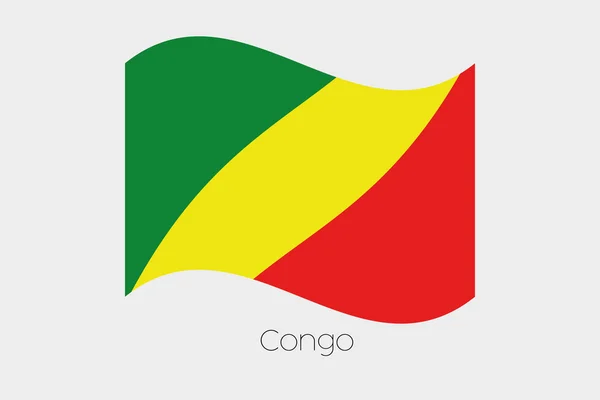 コンゴ民主共和国の 3 d アイソ メトリック旗イラスト — ストックベクタ