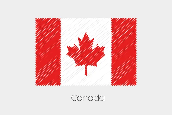 Scribbled Bandeira Ilustração do país do Canadá —  Vetores de Stock
