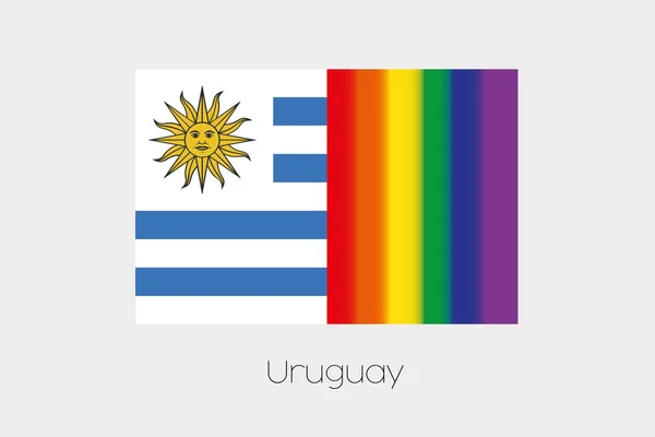 Bandera LGBT Ilustración con la bandera de Uruguay — Archivo Imágenes Vectoriales