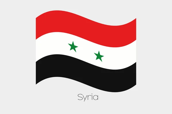 3D Waving Flag Illustration of the country of  Syria — Stock Vector